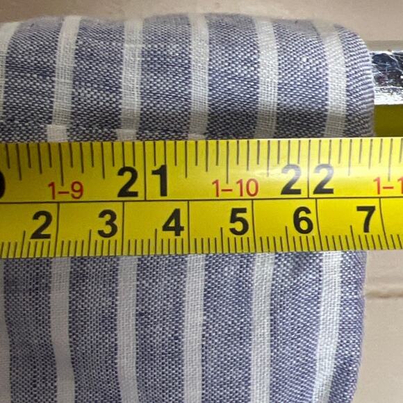 J. Jill Linen Striped Button Down Women Sleeveless Blue White Large - Picture 6 of 7